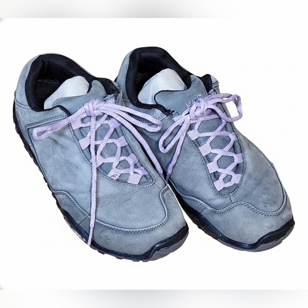 Kuru Shoes Women's 8.5 W Gray Leather Sneaker Lace Up Athleisure Sports Gym